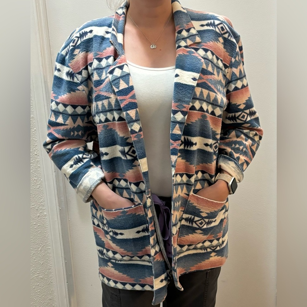 Tribal Print Sweater Jacket